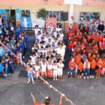 Levée des couleurs du drapeau français à l'école Marie Jean-Jacques EVE