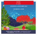 Collecte de sang à la Mairie de Saint-André vendredi 16 décembre de 8h00 à 13h00