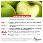 Menus de la semaine du 23 janvier 2023