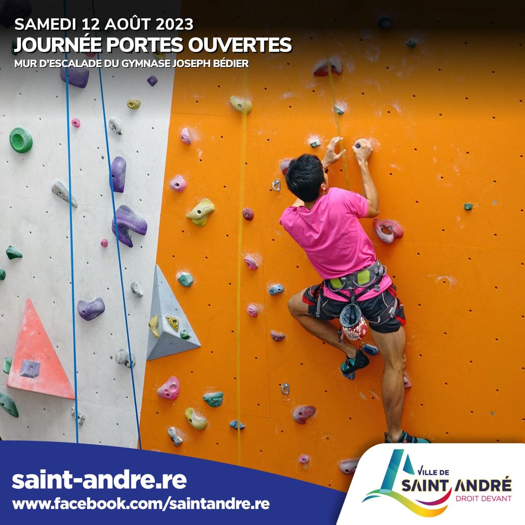 VENEZ DÉCOUVRIR LE PLUS GRAND MUR D'ESCALADE DE L'OCÉAN INDIEN - GYMNASE  BÉDIER - Saint-andré